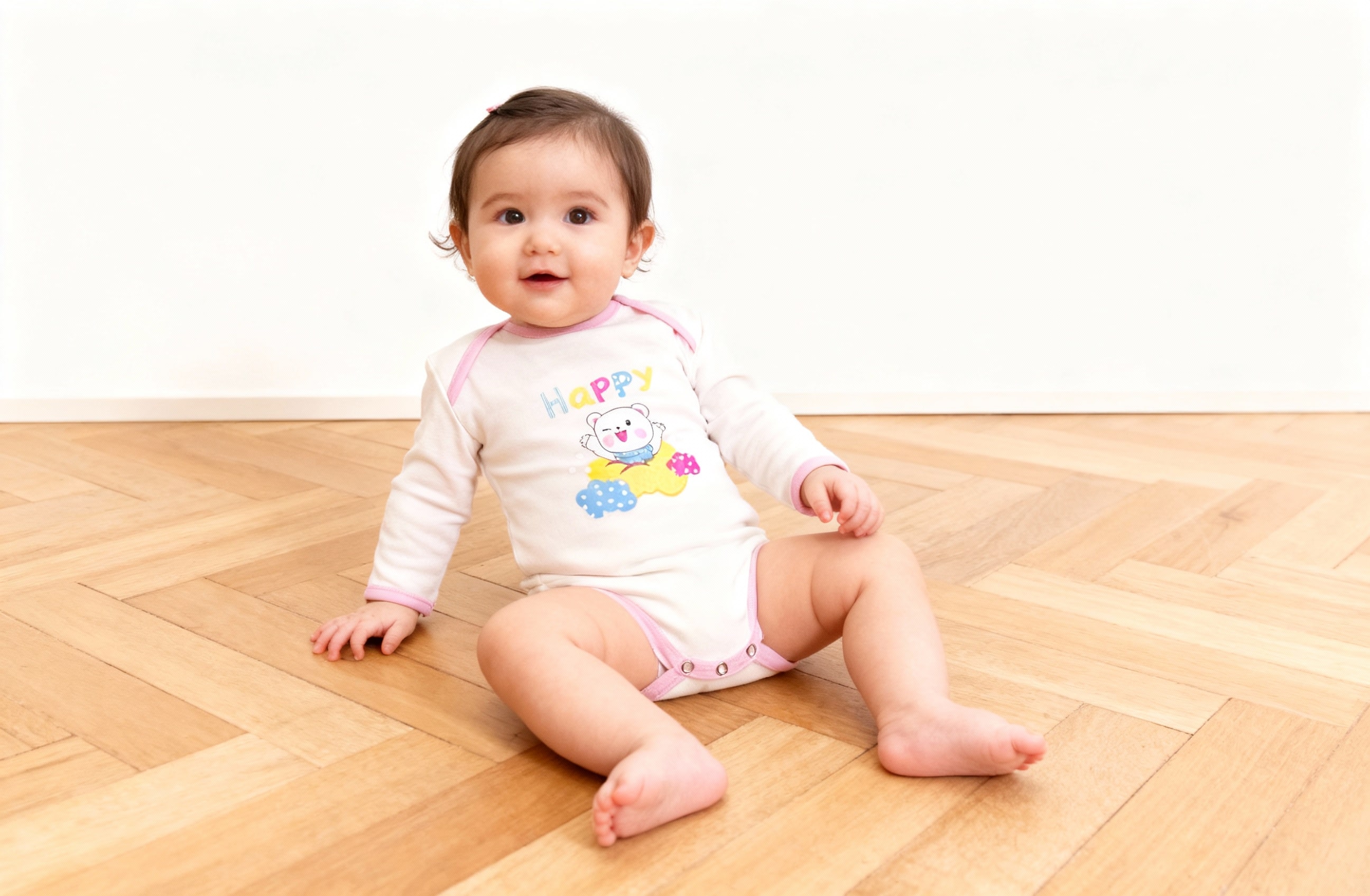 Noha - Colored and Printed Long Sleeve Bodysuit for Baby