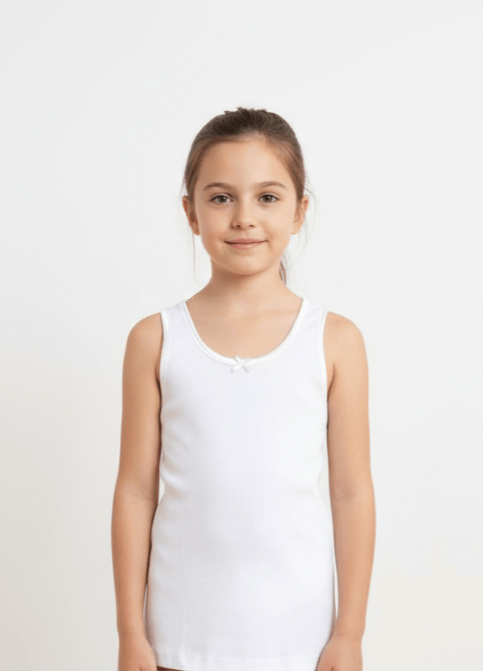 Noha - White Cropped Camisole for Girls