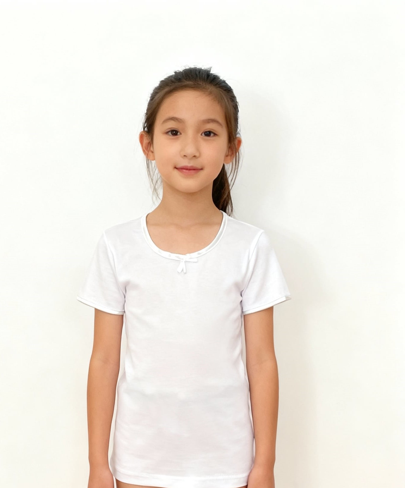 Noha - White Short Sleeve Top For Girls