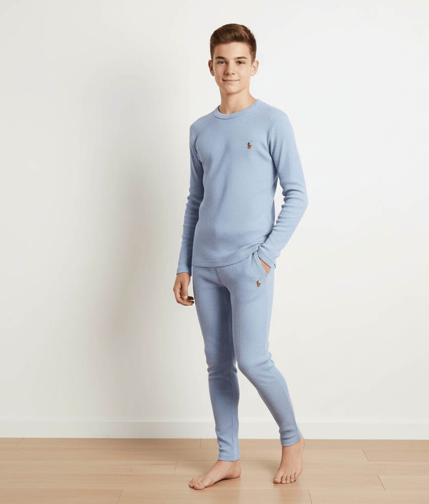 Boys' interlock colored striped set 3